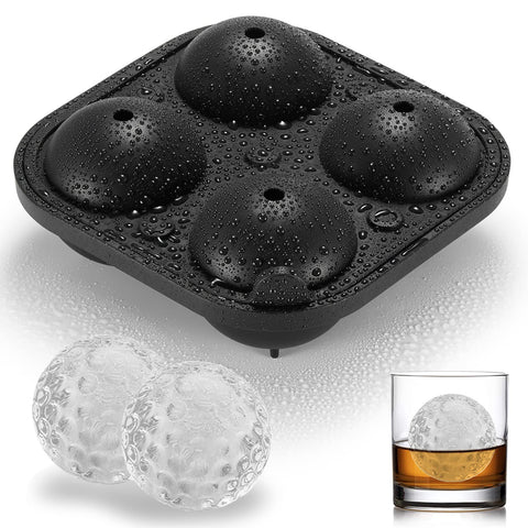 ACOOKEE golf ball ice mold with detailed pattern enhances cocktails and whiskey presentation.
