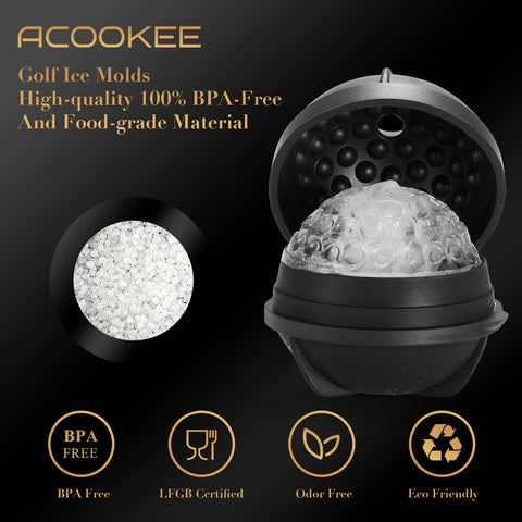 ACOOKEE golf-pattern ice balls with embossed detail for cocktails