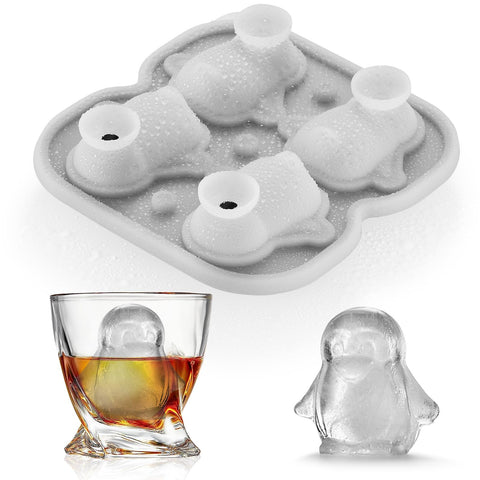 ACOOKEE penguin-ice-cube-mold creates large penguin ice cubes for striking cocktails.