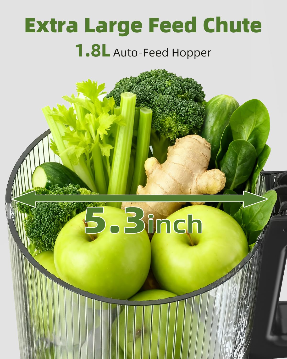 ACoqoos cold press juicer auto feed system speeding up daily juicing