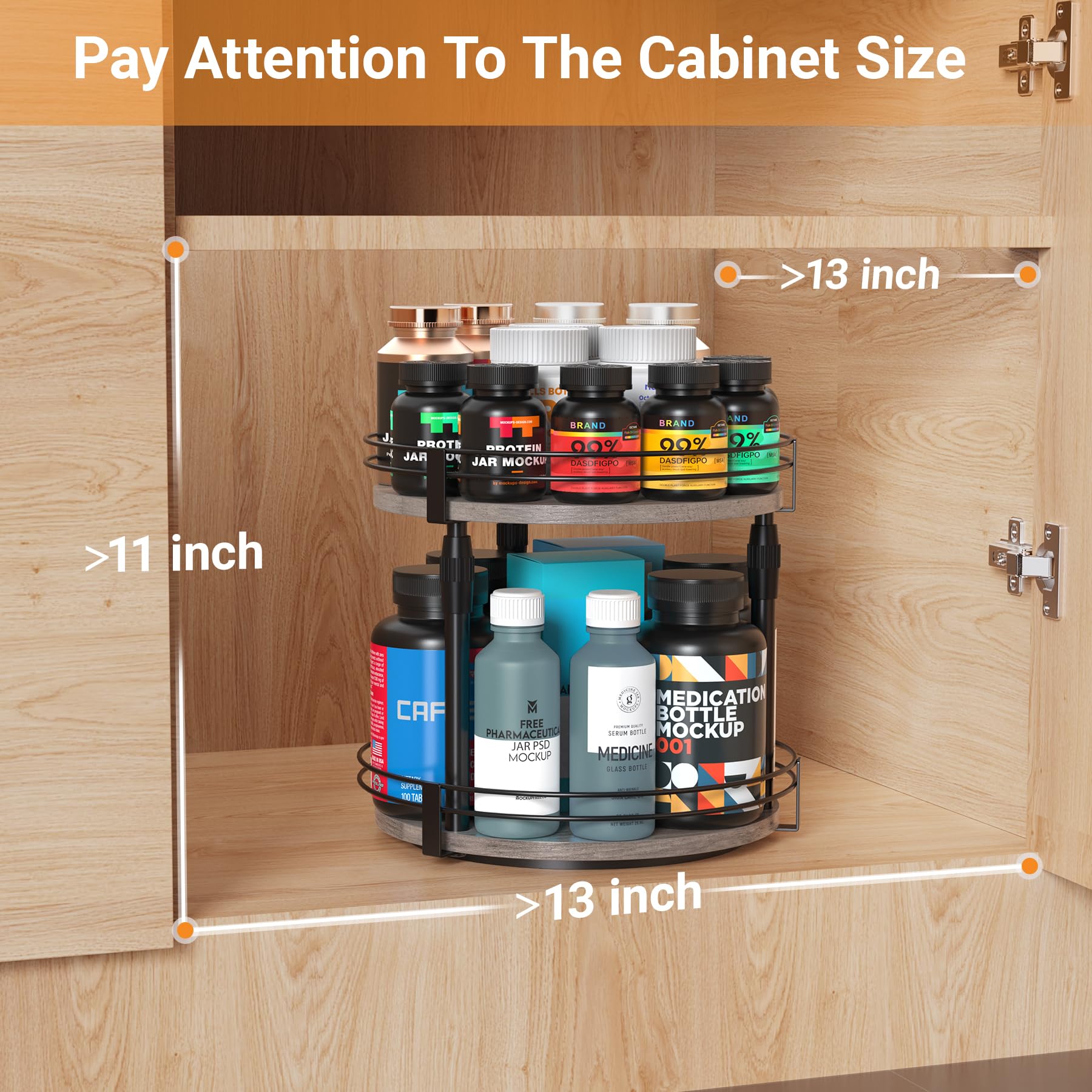 Across-Star durable kitchen storage keeps spices visible and tidy on counter, cabinet, or pantry.