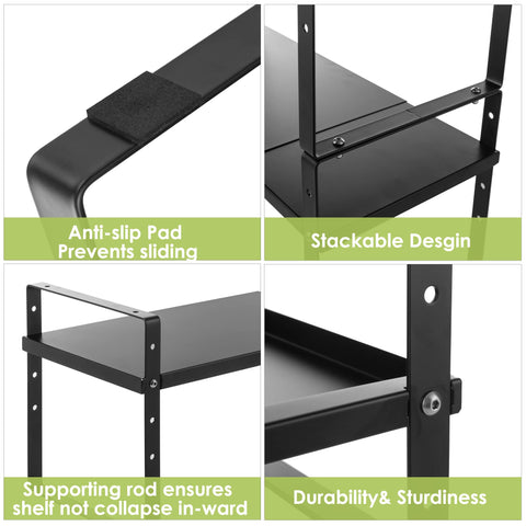 Across-Star expandable cabinet shelf organizer rack black finish for modern kitchens