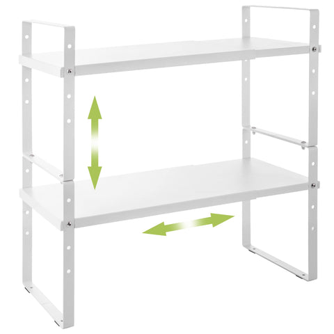 Across-Star expandable cabinet shelf organizer rack expands for flexible cabinet storage