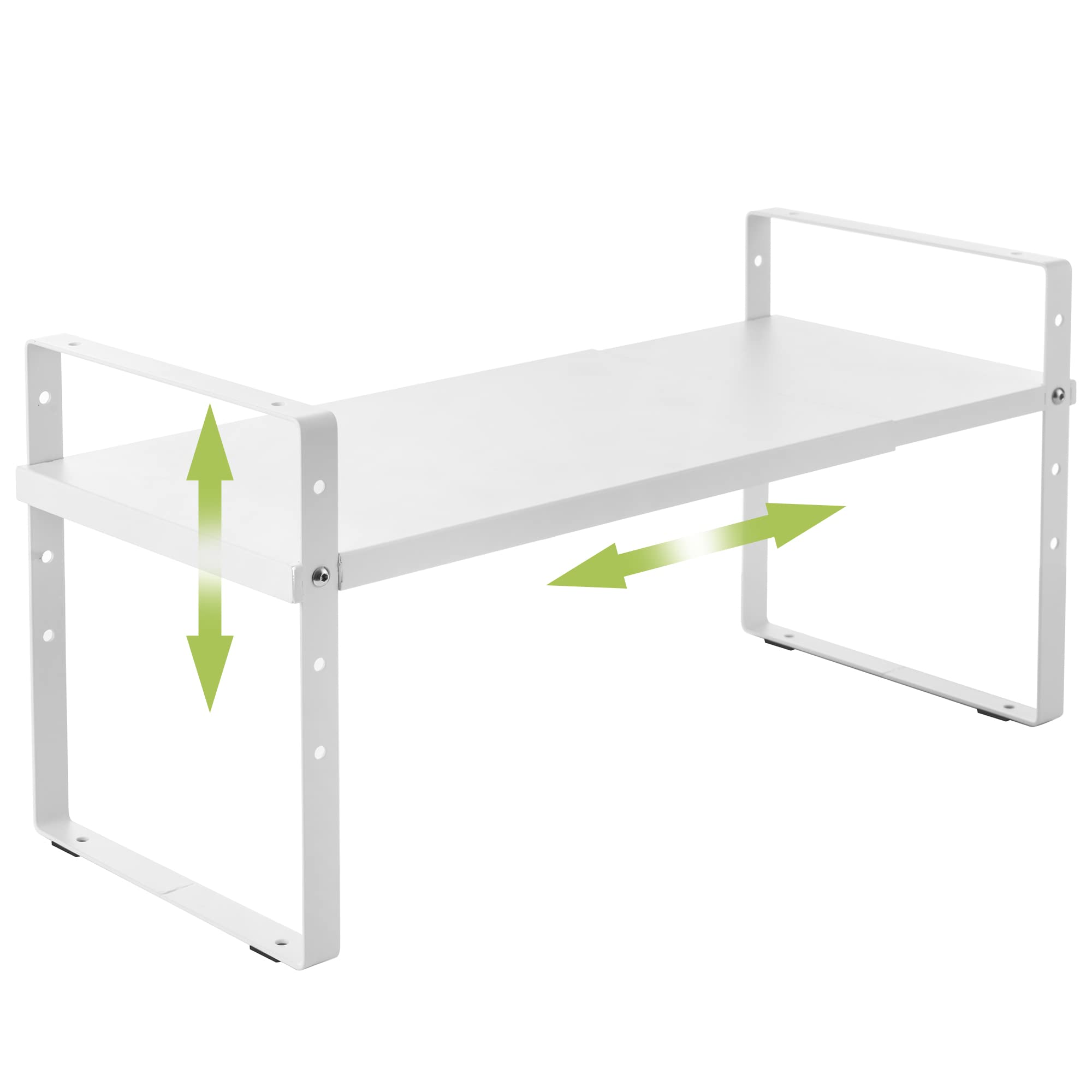 Across-Star expandable cabinet shelf rack with adjustable length for countertop organization