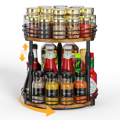 Across-Star 2-tier lazy susan spice rack for organized kitchen storage