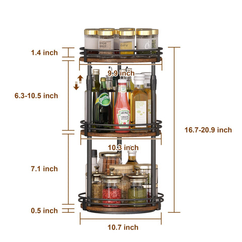 Across-Star spice rack rotation action highlights smooth 360° turn for quick reach.