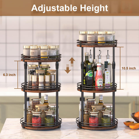 Across-Star spice rack wood tray detail adds warmth and durable storage.