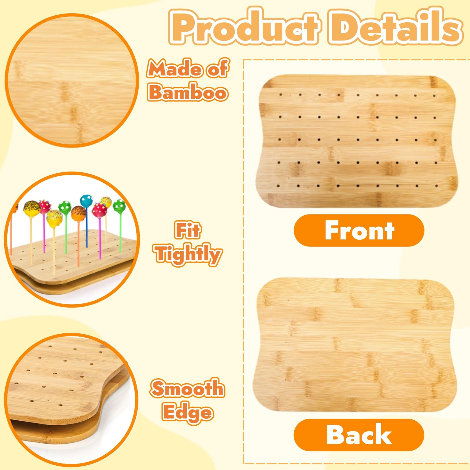 Acshio bamboo skewer holder top view highlighting compact footprint
