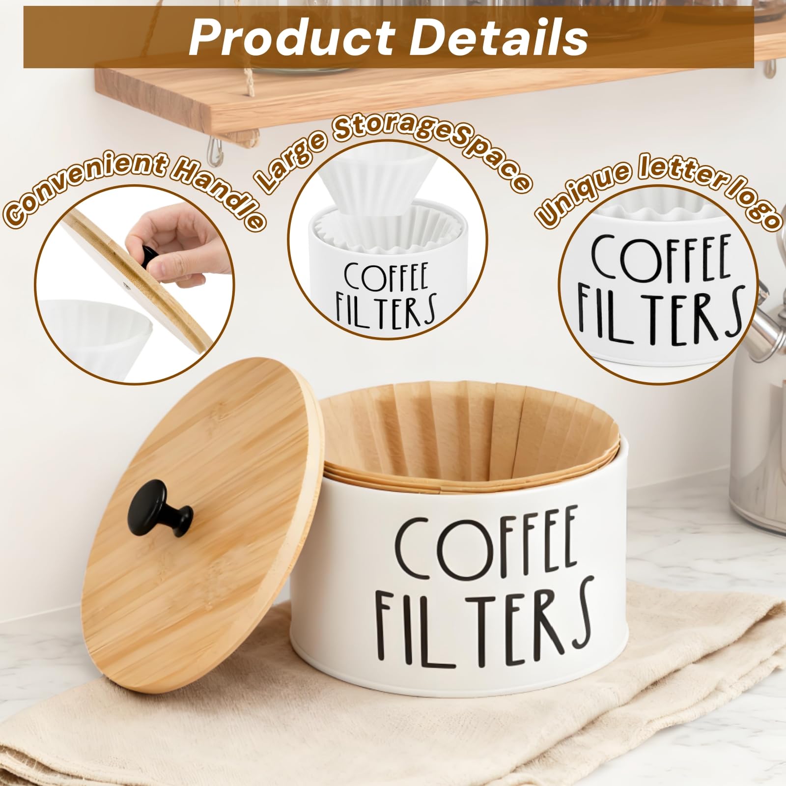 Acshio bamboo-lid filter holder offers easy lid access for daily use.