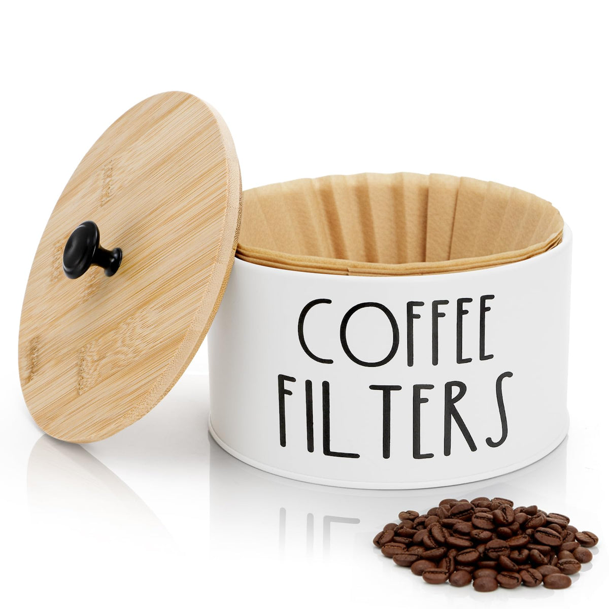 Acshio coffee filter holder with lid keeps filters organized and accessible on the counter.