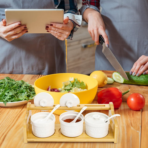 Acshio compact serving set fits snack tables and counters