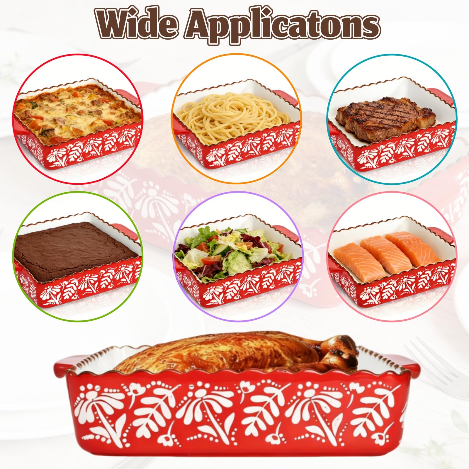 Acshio versatile bakeware ideal for casseroles, desserts, and roasts