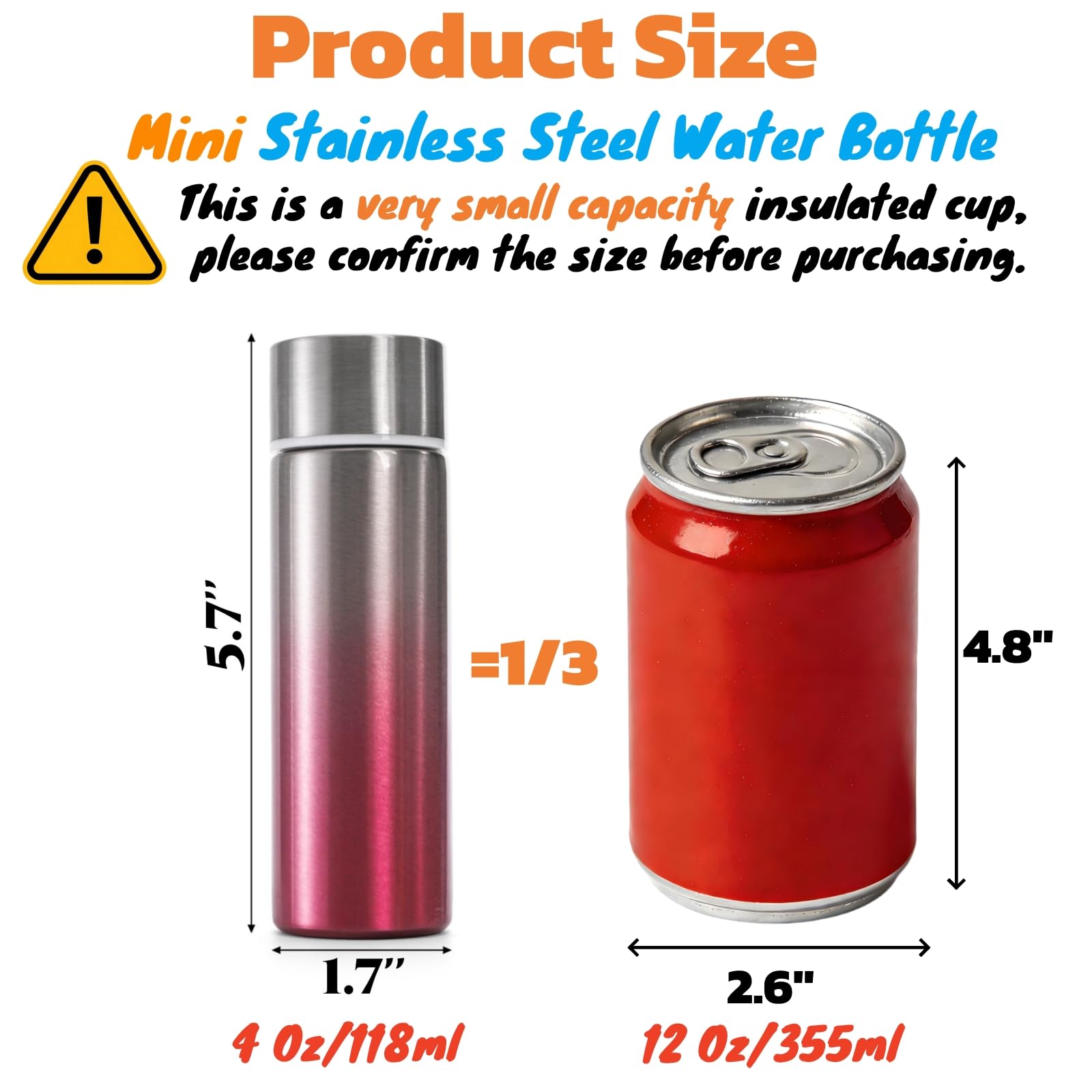 Acshio pink gradient mini bottle ideal for purse carry and everyday hydration