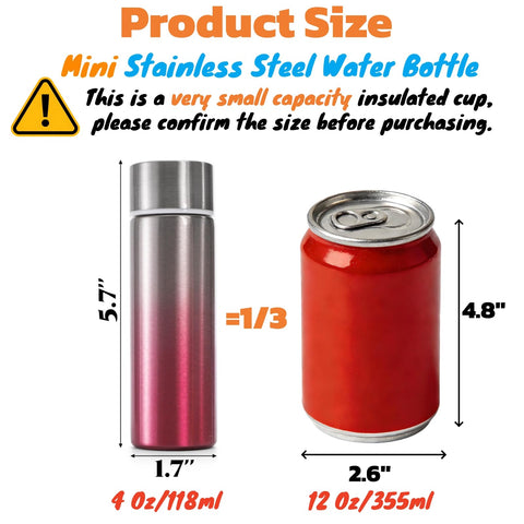 Acshio pink gradient mini bottle ideal for purse carry and everyday hydration