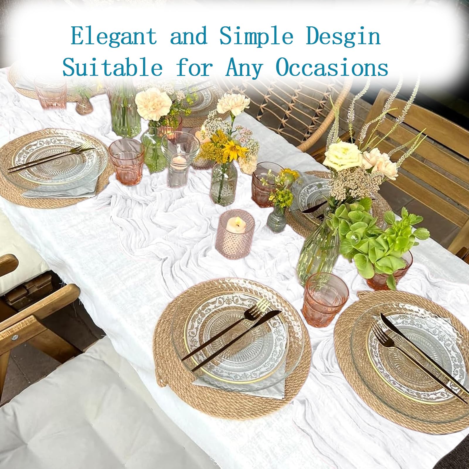 ACSUIT baby shower table decor with soft semi-sheer texture
