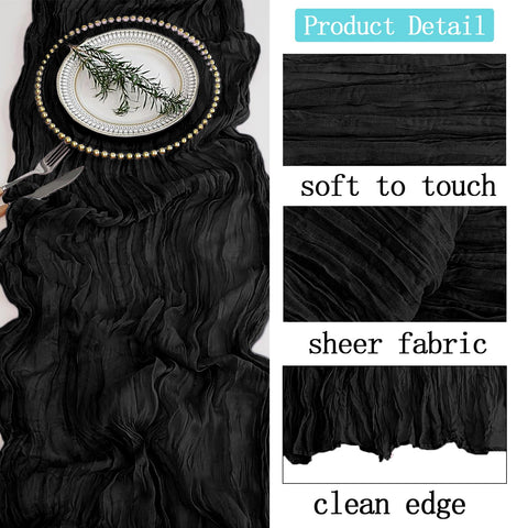 ACSUIT cheesecloth table runner easy-care design for reusable event decor.