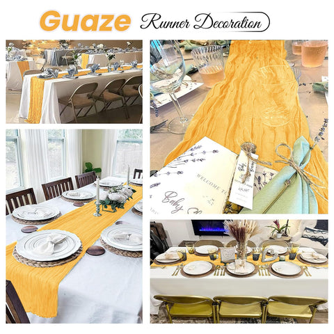ACSUIT semi-sheer gauze fabric creates light, airy texture for sophisticated tables.