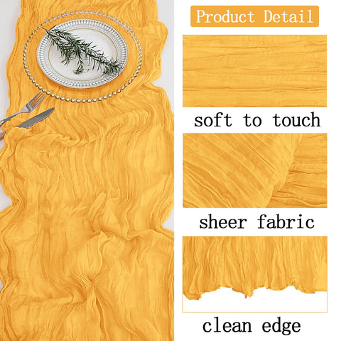 ACSUIT 10ft length table runner adds soft, romantic drape to banquet setups.