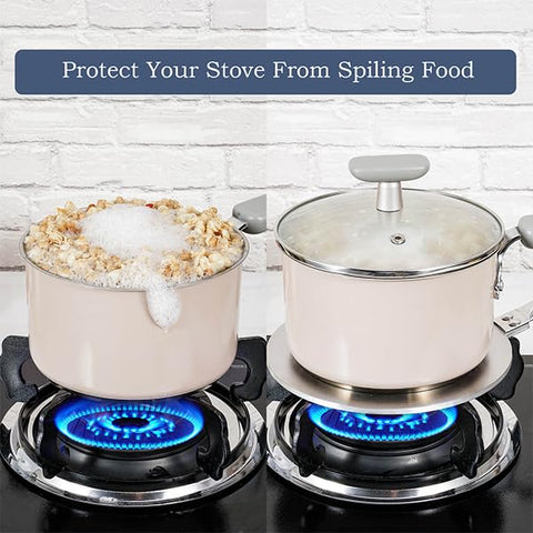 ACTIV CUISINE diffuser on a gas stove illustrating cookware protection