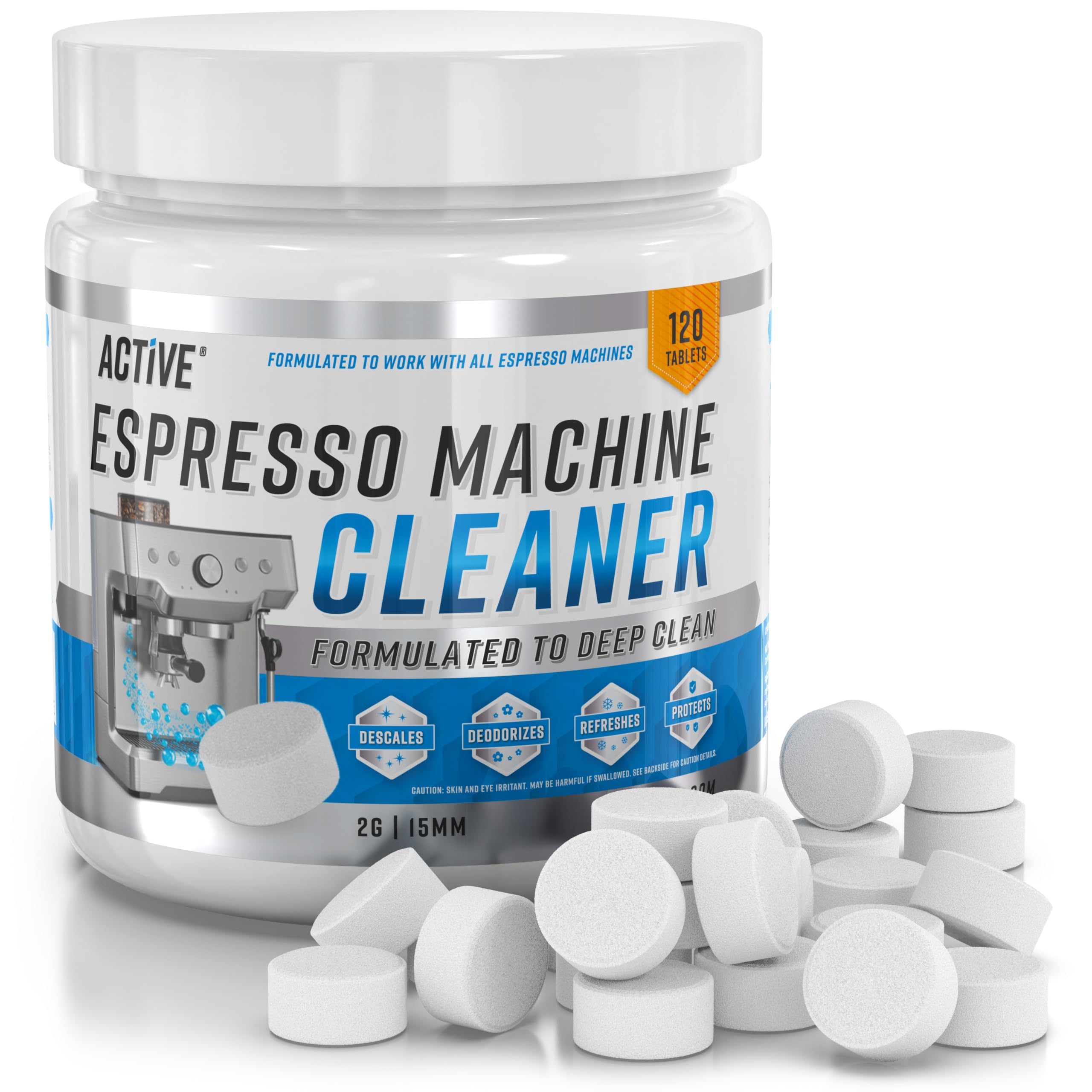 ACTIVE Espresso Cleaning Tablets 120-count pack for backflush and decalcification
