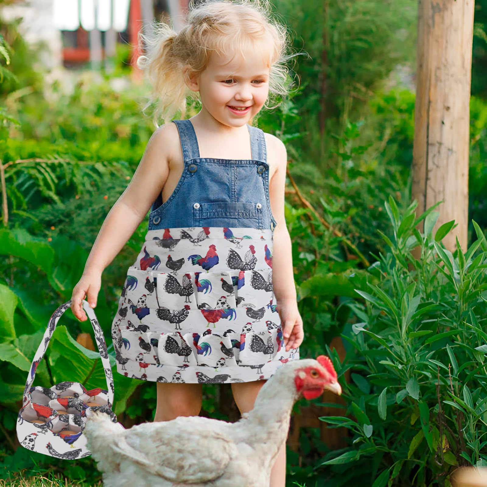 ACUDUDOMA egg-harvest-kit-wide-handle-basket improves comfort during gathering.