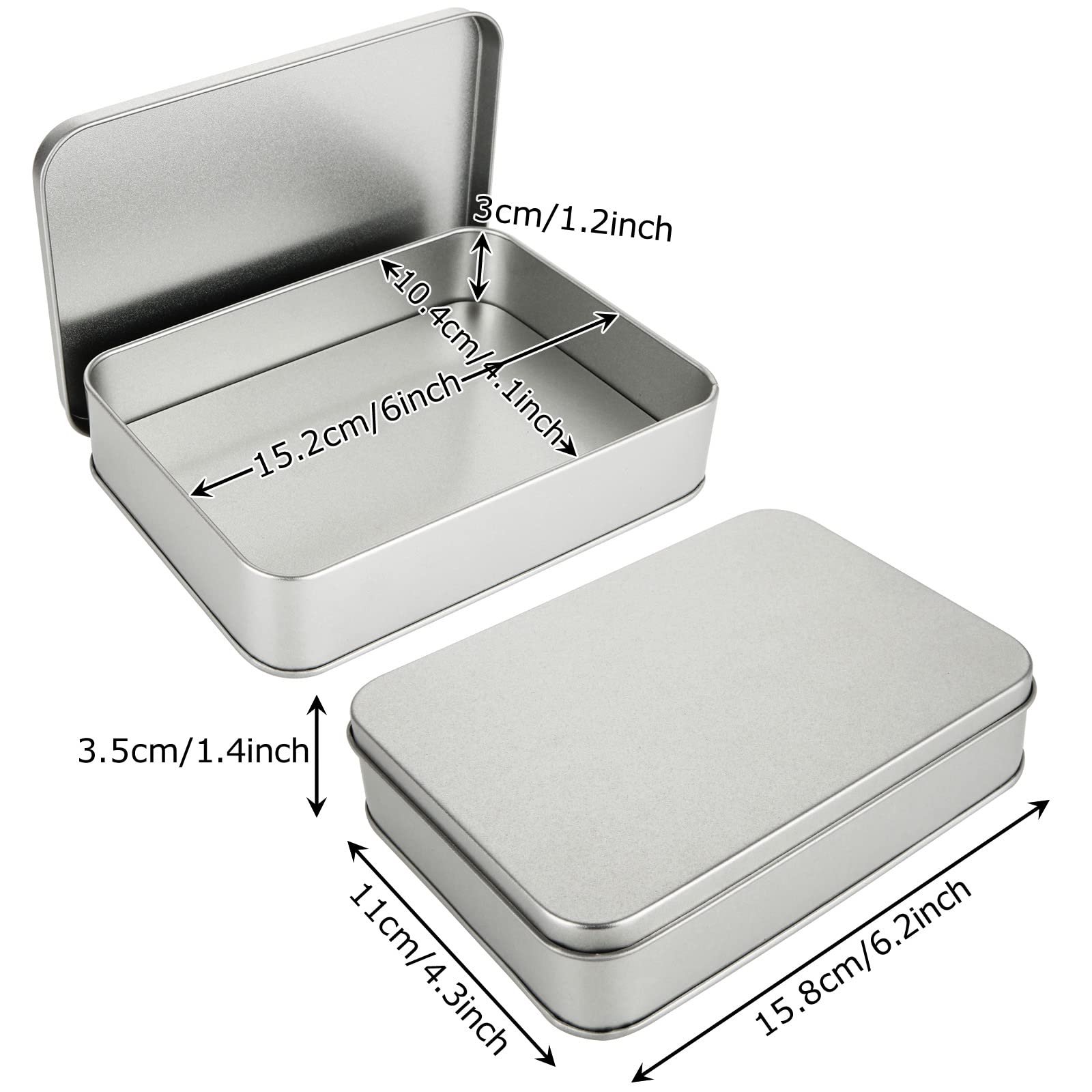 ACXFOND 8-pack silver cookie tins with lids for gift packaging.