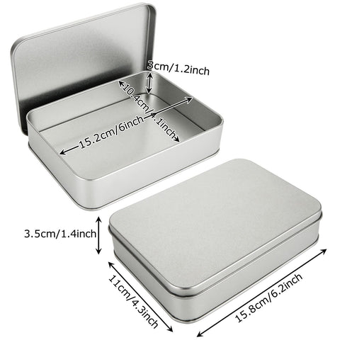 ACXFOND 8-pack silver cookie tins with lids for gift packaging.