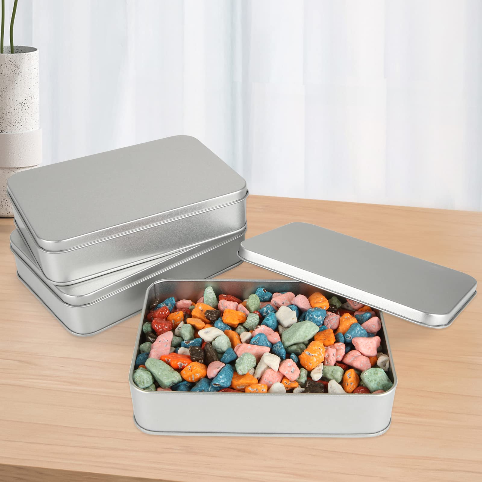 ACXFOND smooth-surface rectangular tin box for elegant spice storage.