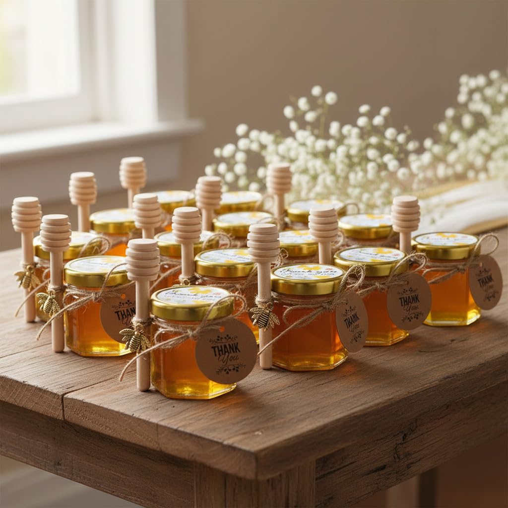 Adabocute lid stickers personalize bee-themed jars