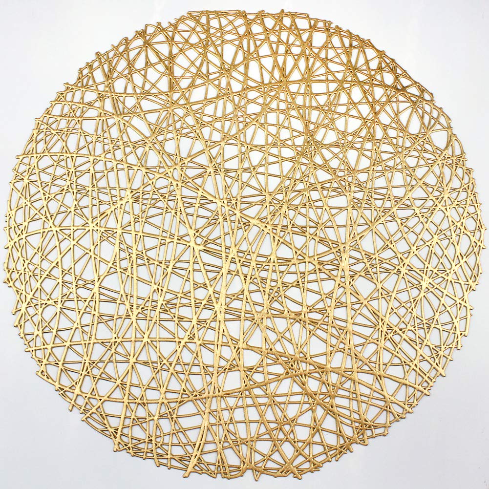 AdasBridal gold round placemats for elegant dining and surface protection
