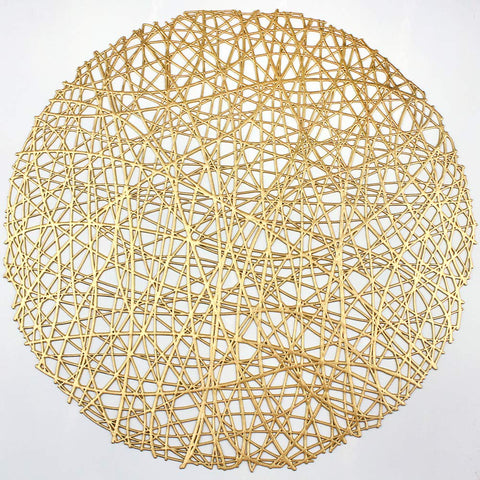 AdasBridal gold round placemats for elegant dining and surface protection