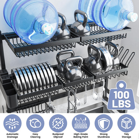 ADBIU includes detergent holder for easy access while dishes dry