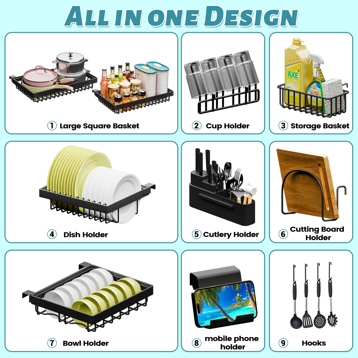 ADBIU durable black-finish frame resists rust and is easy to wipe.