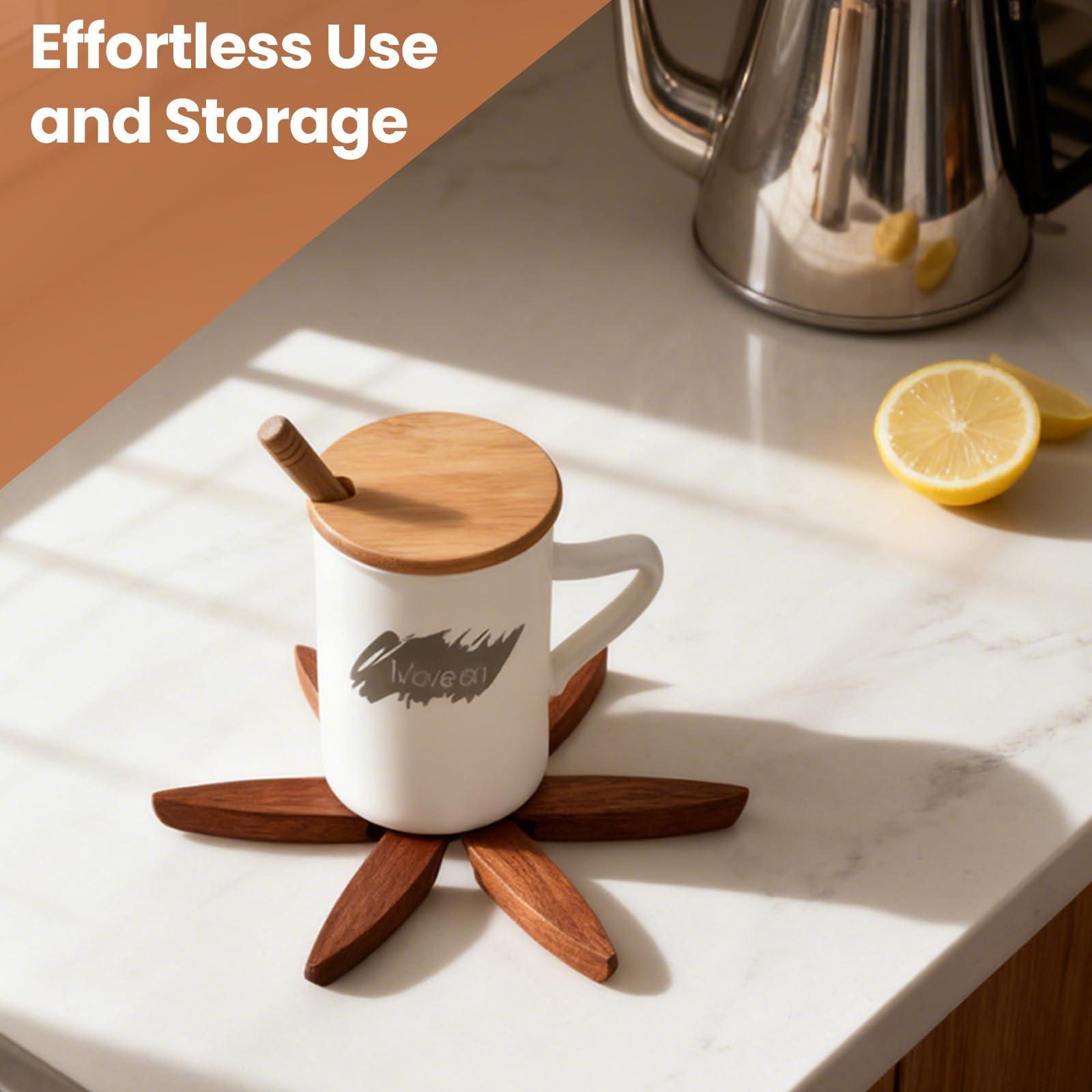 ADDSSFUBAO unfolded trivet in use holding dishes.