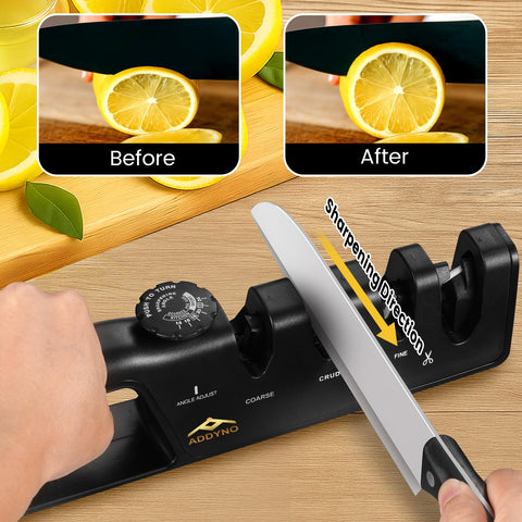 Addyno ADDYNO 4-in-1 knife sharpener fine polish produces a smooth finish