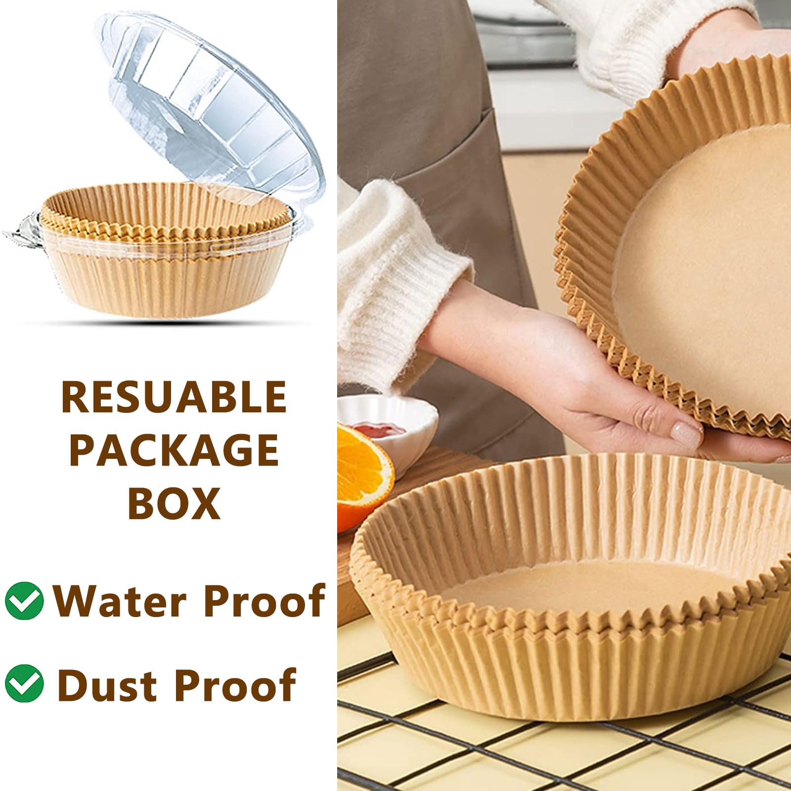 Adhjito 7.9-inch liners fit most 5-8 qt models for easy cleanup.