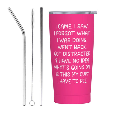 Adimidy tumbler with lid for on-the-go humor and spill protection.