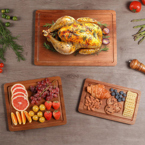 ADMKERS acacia cutting board mineral oil finish ready to use after rinse