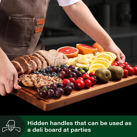 ADMKERS cutting board with built-in handles for easy transport