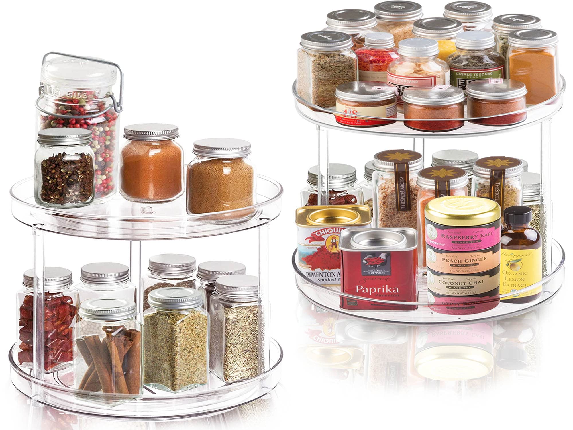 Adoco cabinet organizer on shelf improves storage and item visibility.