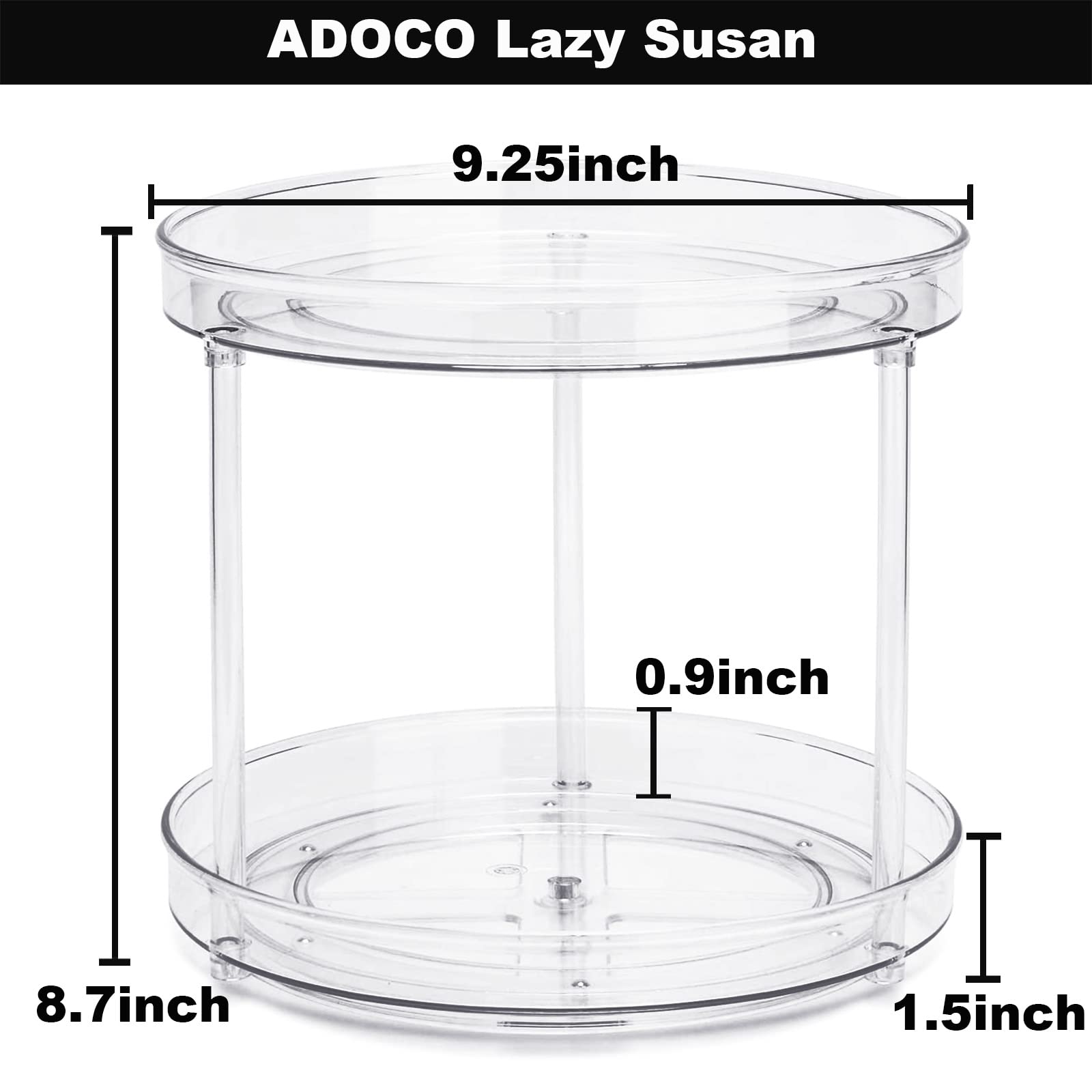 Adoco medicine bottles organizer turntable enables easy retrieval.