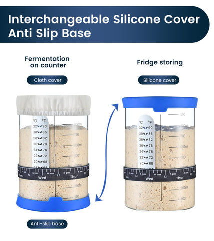 Adodeen Heat-Shock Tolerant Borosilicate jars endure fridge and bake transitions.