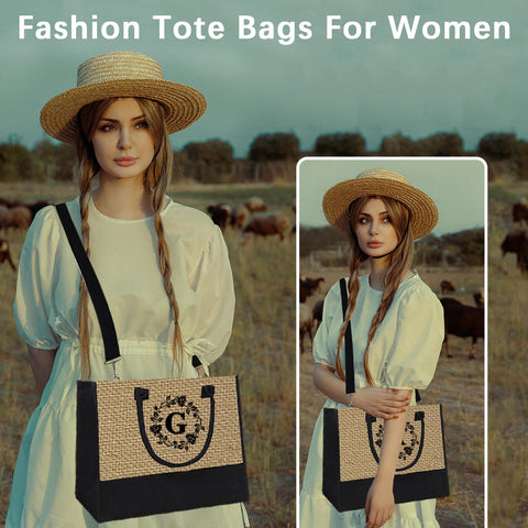 Adoryoung jute tote bag offers large capacity for daily essentials.