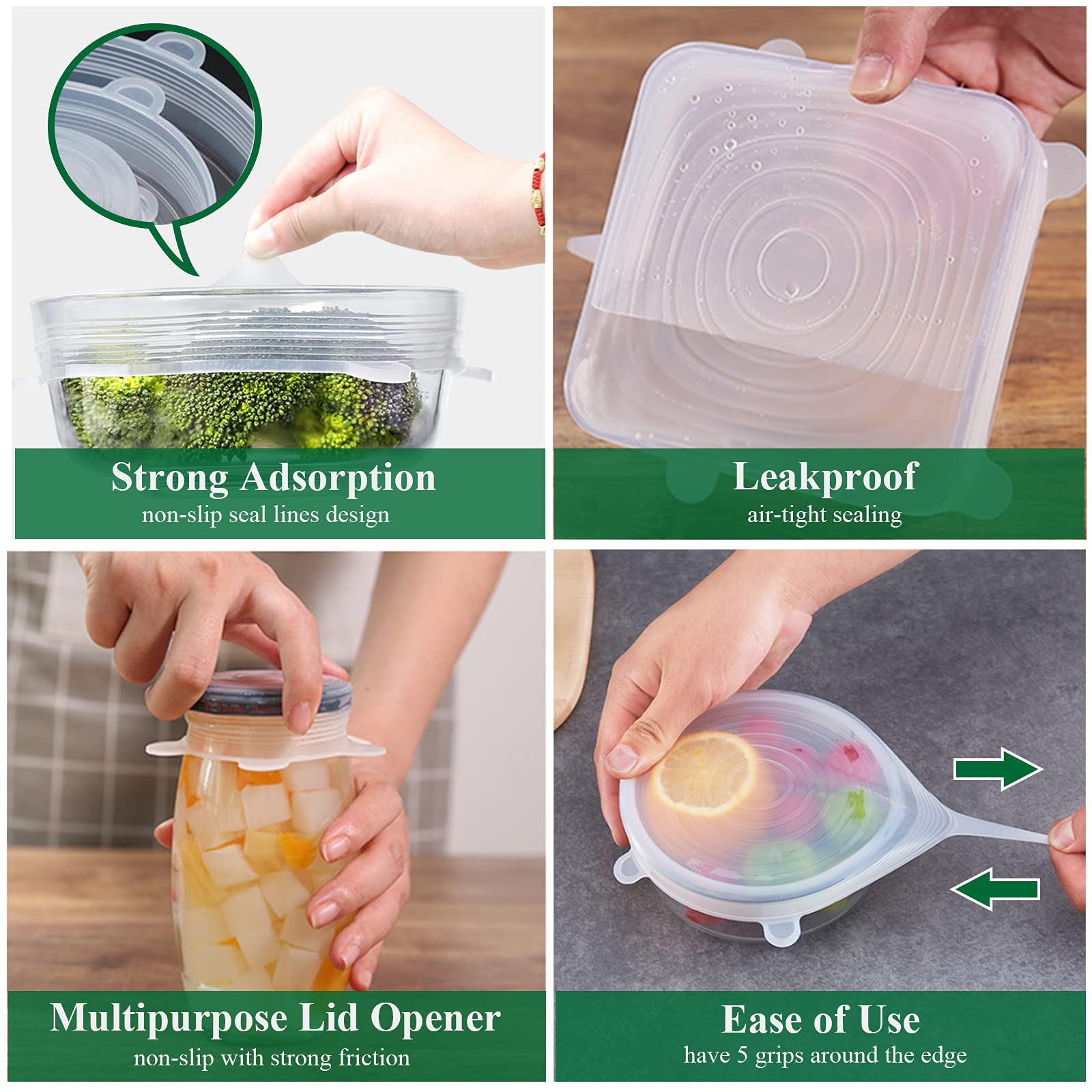 Adpartner silicone stretch lids are microwave safe for heating leftovers without fuss.