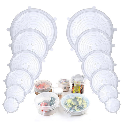 Adpartner silicone stretch lids fit bowls for airtight freshness and reusable convenience.