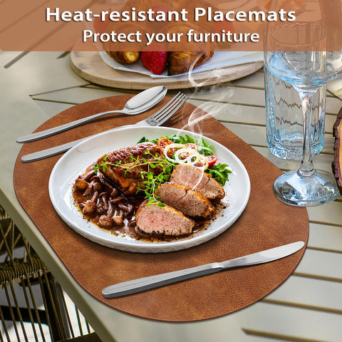 ADRIMER placemats waterproof and oil-proof in turmeric brown ideal for spills.