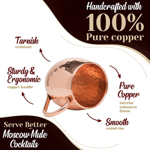 Exterior tarnish-resistant finish on Advanced Mixology mugs