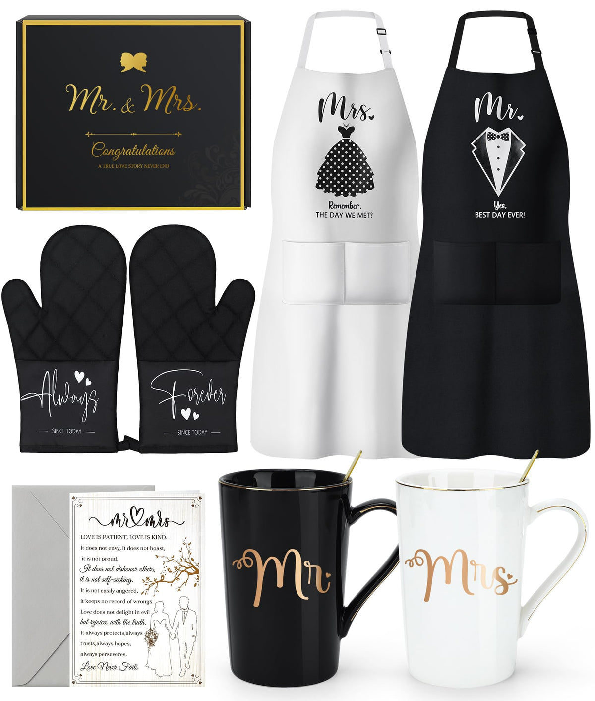 Adwaita Mr and Mrs mugs with spoons for cozy couple mornings