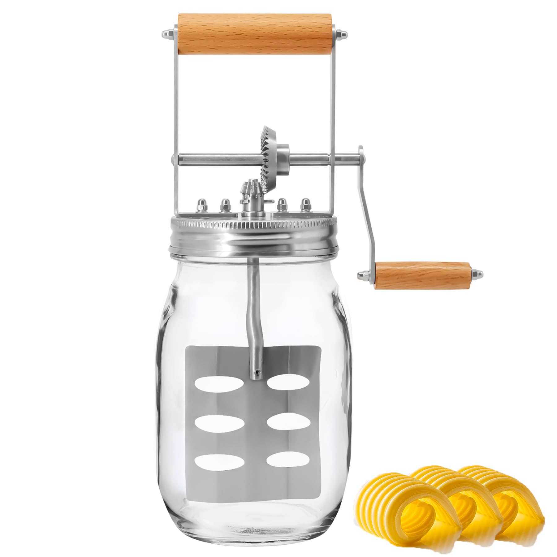 Aeaker Butter Churner glass jar 32oz for fresh, ready-to-spread butter at home.