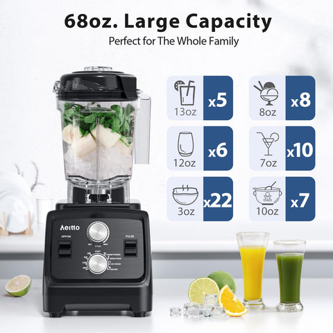 Aeitto 68oz jar enables large-batch beverages for families.